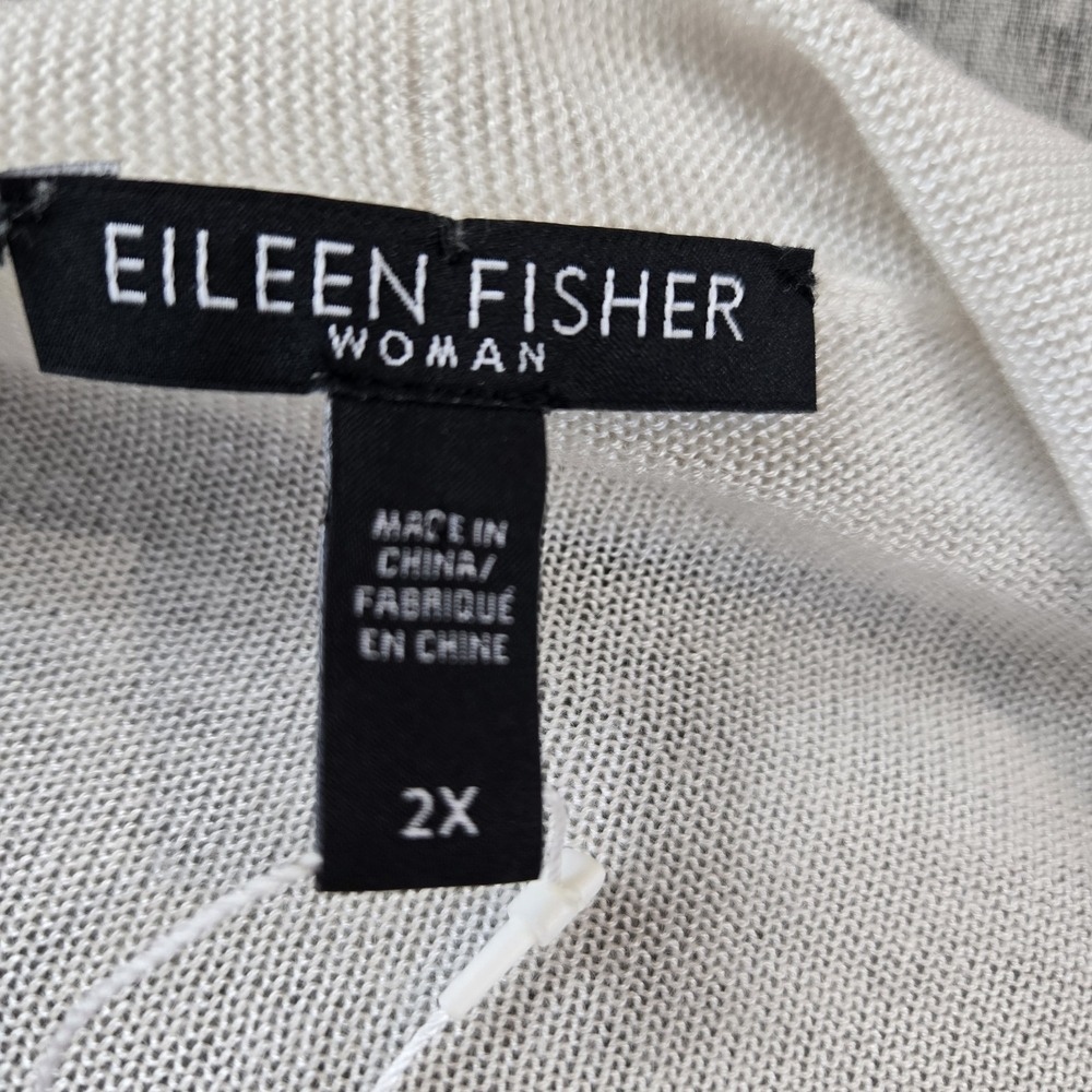 NWT Eileen Fisher Women's Sweater Sleek Tencel Merino Wool Knit Lightweight 2X - Picture 8 of 11
